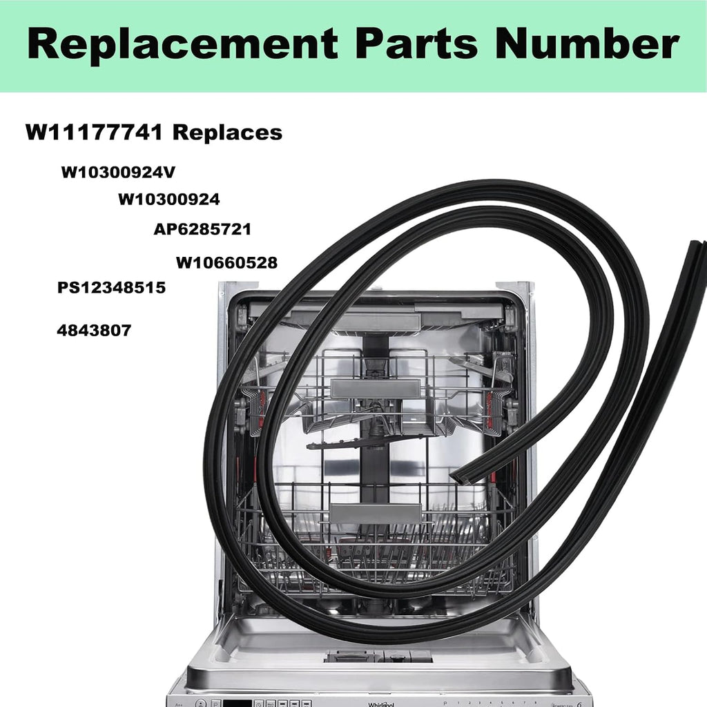 LaWana W11177741 Dishwasher Door Gasket Seal for Whirlpool Replacement