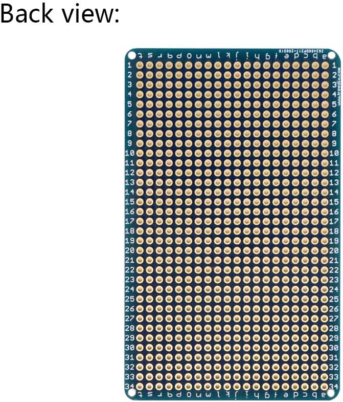 Treedix 4 pcs Solderable BreadBoard Universal Board PCB Prototype Shield Board Double Sided Tinned Gold Plated Holes Compatible with Arduino Kit Raspberry Pi Shield Prototyping and Testing