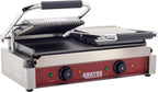 Commercial Panini Sandwich Grill Grooved Top w/Smooth Bottom Plate