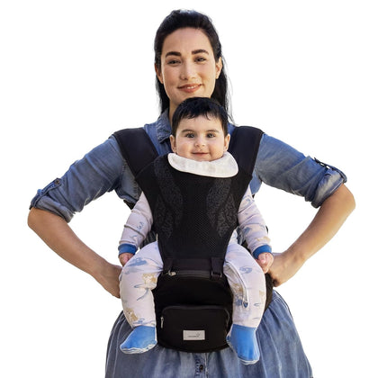 Safety-Certified 3D Knit Baby Carrier Newborn to Toddler, Black | Ultra Breathable, Flexible Fit, Plus Size Friendly