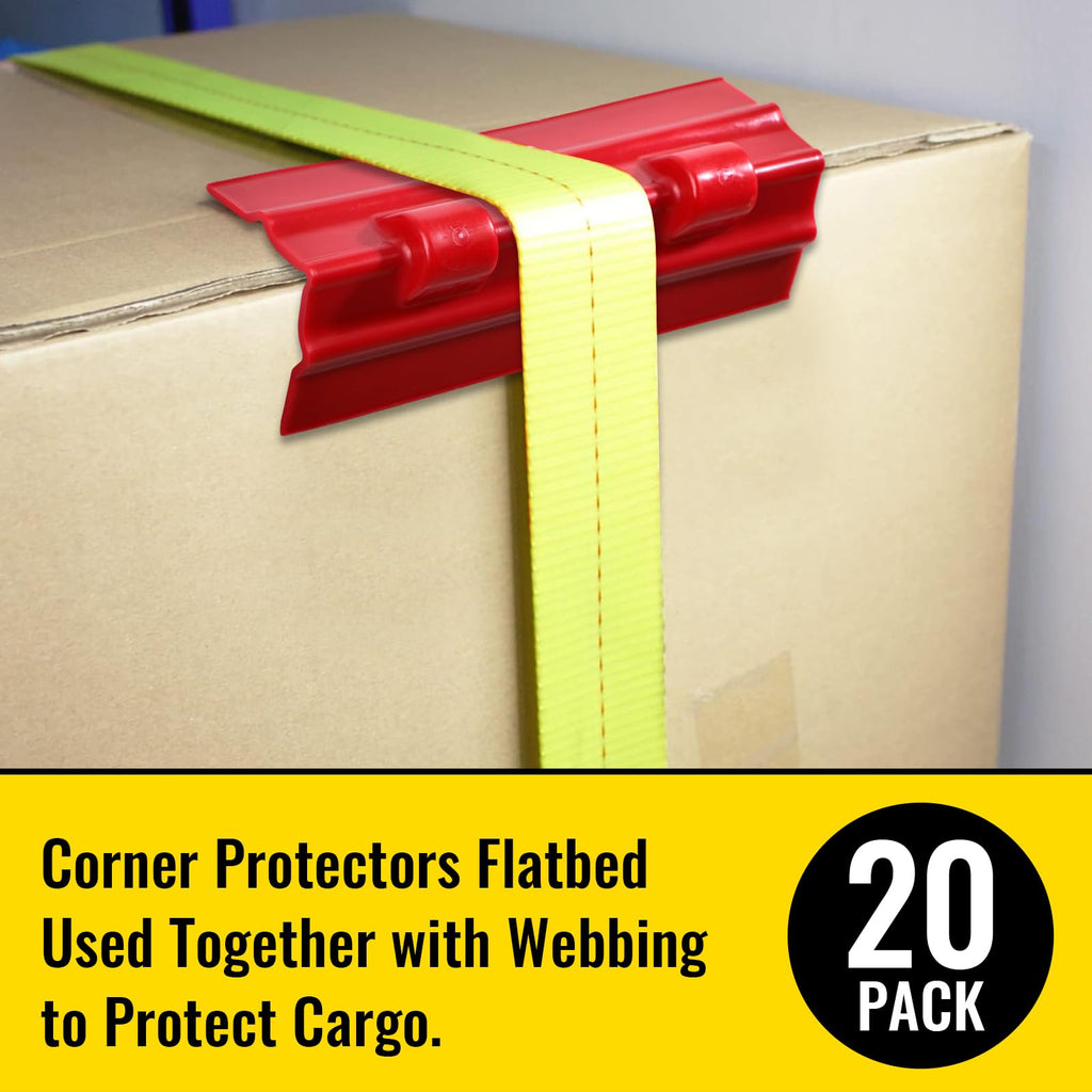 ENJ 20 Pcs Flatbed Edge Protector for Cargo Load,Corner Tie Down Protector