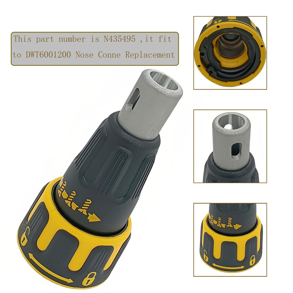 DCF620 N435495 Nose Cone Assy Replace for Dewalt DCF621 DCF620B DCF620D2 DCF620M2 Brushless Drywall Screwgun