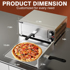 Pizza Oven Indoor Electric Countertop Commercial Pizza maker with Crumb Tray Stainless Steel Pizza Cooker Machine for