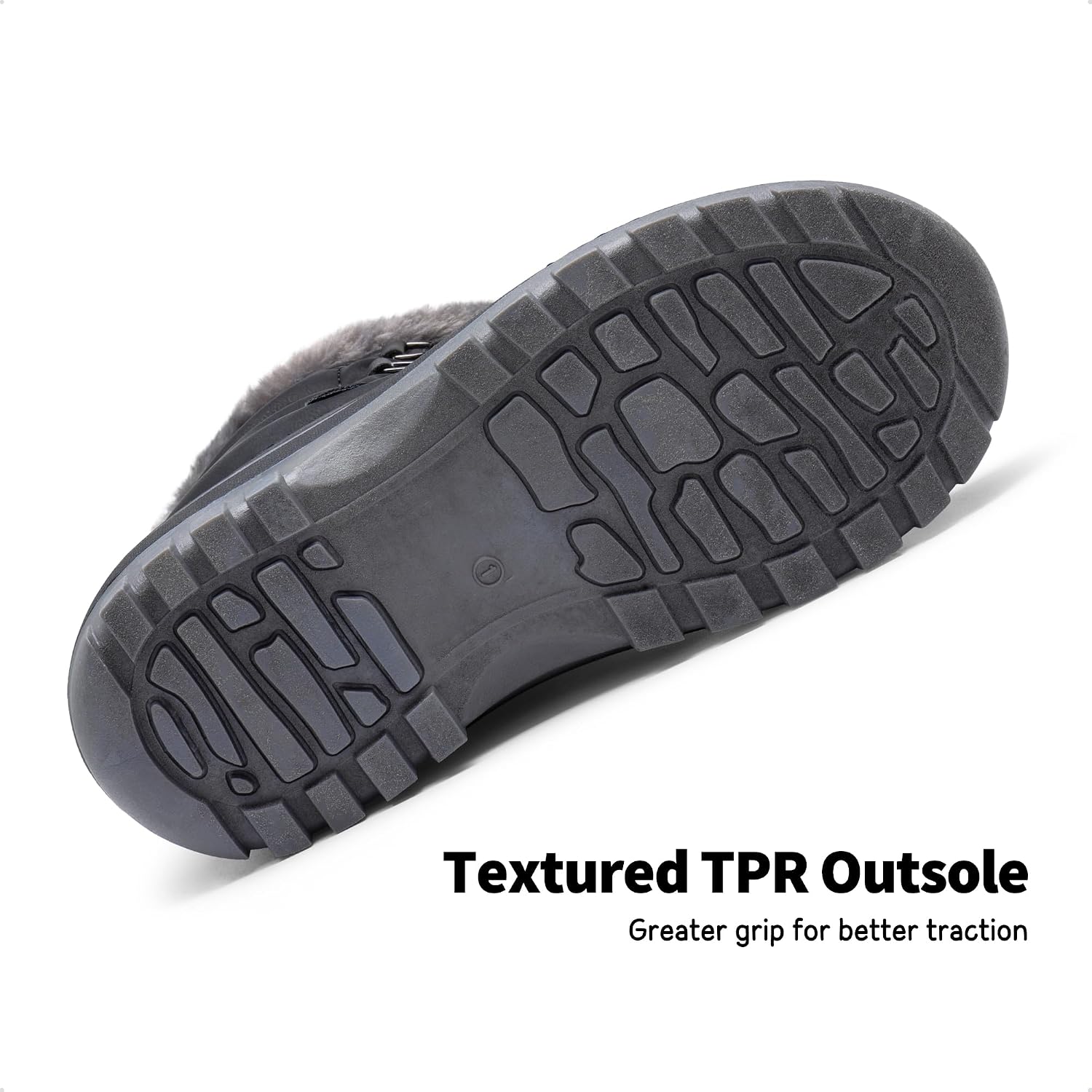 Unisex Snow Waterproof Winter Boots | Warm Faux Fur Lined Outdoor Secure Grip Anti Slip Outsole Easy Wear Windproof