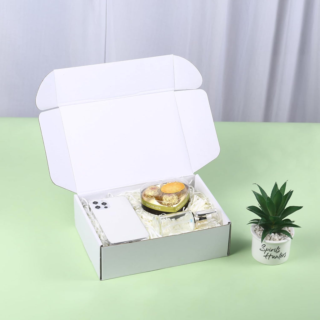 Small Shipping Boxes 9x6x3 Inch (25 Pack) - Sturdy White Corrugated Cardboard Boxes for Small Business, Ecommerce