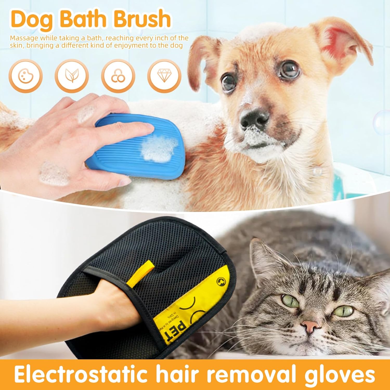 Aglads 12 in 1 Pet Grooming Kit, Dog Grooming Supplies with Self Cleaning Slicker Brush, Dematting Comb, Safety Nail