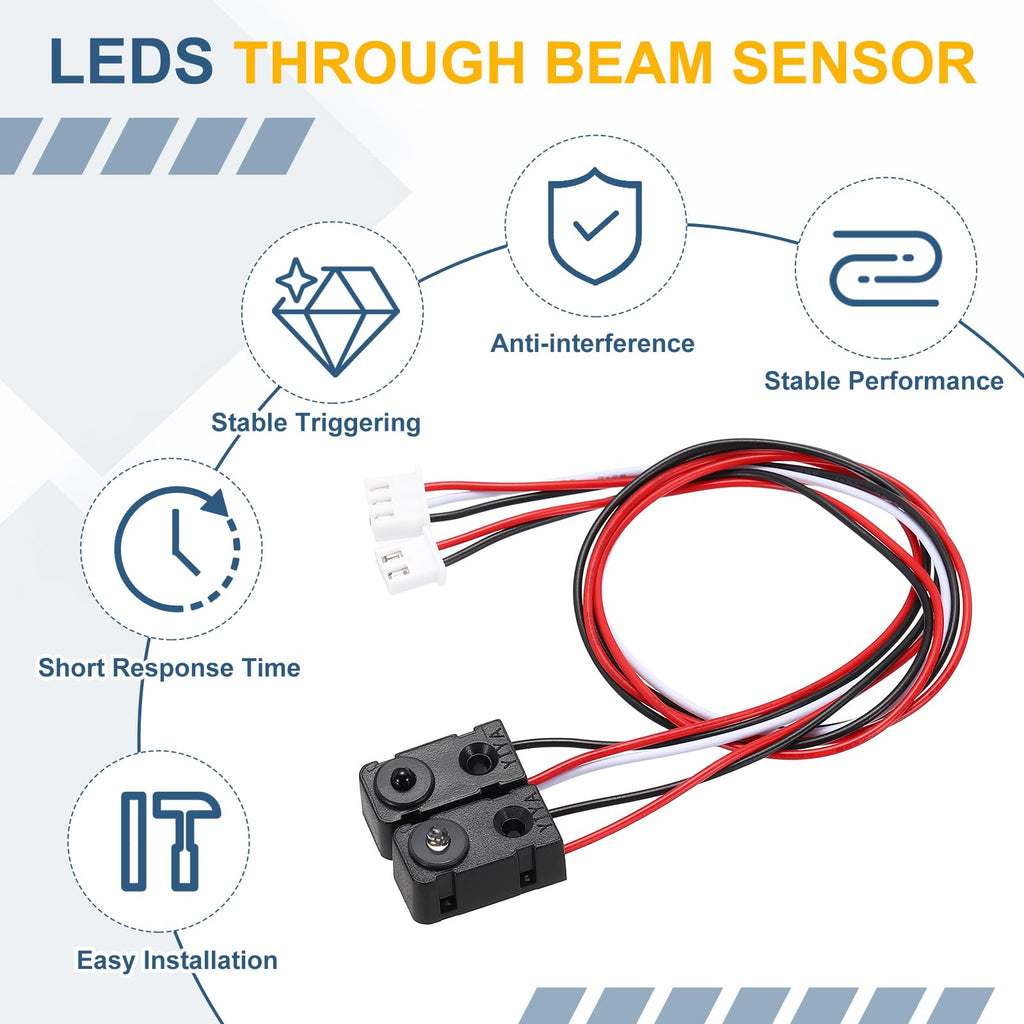 Rebower IR Break Beam Sensor, 3mm LEDs Through Beam Sensor 0-80cm