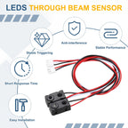 Rebower IR Break Beam Sensor, 3mm LEDs Through Beam Sensor 0-80cm