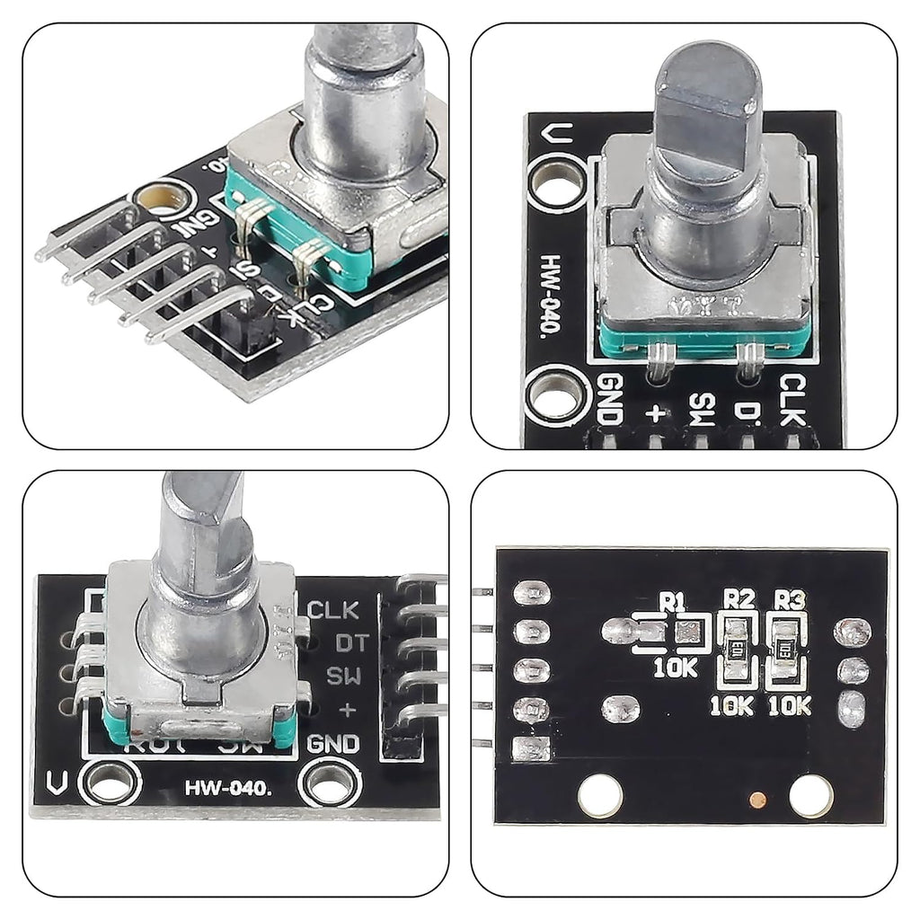 6pcs KY-040 Rotary Encoder Module 360 Degree Switch Encoders with Knobs Cap Brick Sensor Modules