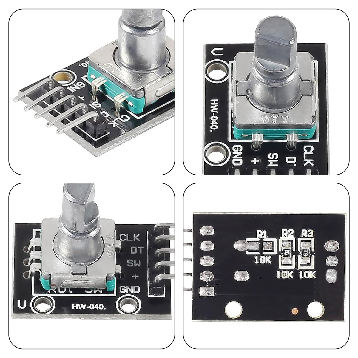 6pcs KY-040 Rotary Encoder Module 360 Degree Switch Encoders with Knobs Cap Brick Sensor Modules