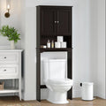 Over Toilet Storage Cabinet with Doors, Espresso Bathroom Organizer | FSC-Certified MDF, Raised Panel Doors