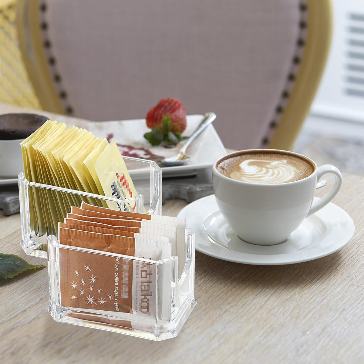 Set of 4 Sugar Packet Holder, Acrylic Sugar Bowl for Restaurant