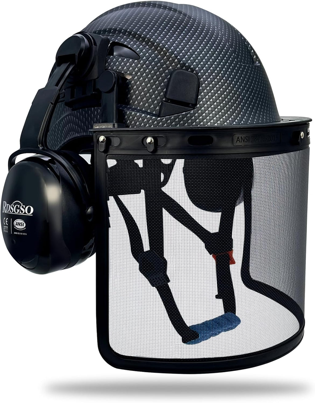 Chainsaw Safety Hard Hats with Mesh Face Shield and Ear Muffs Forestry Safety Helmet Outdoor Work Head Protection