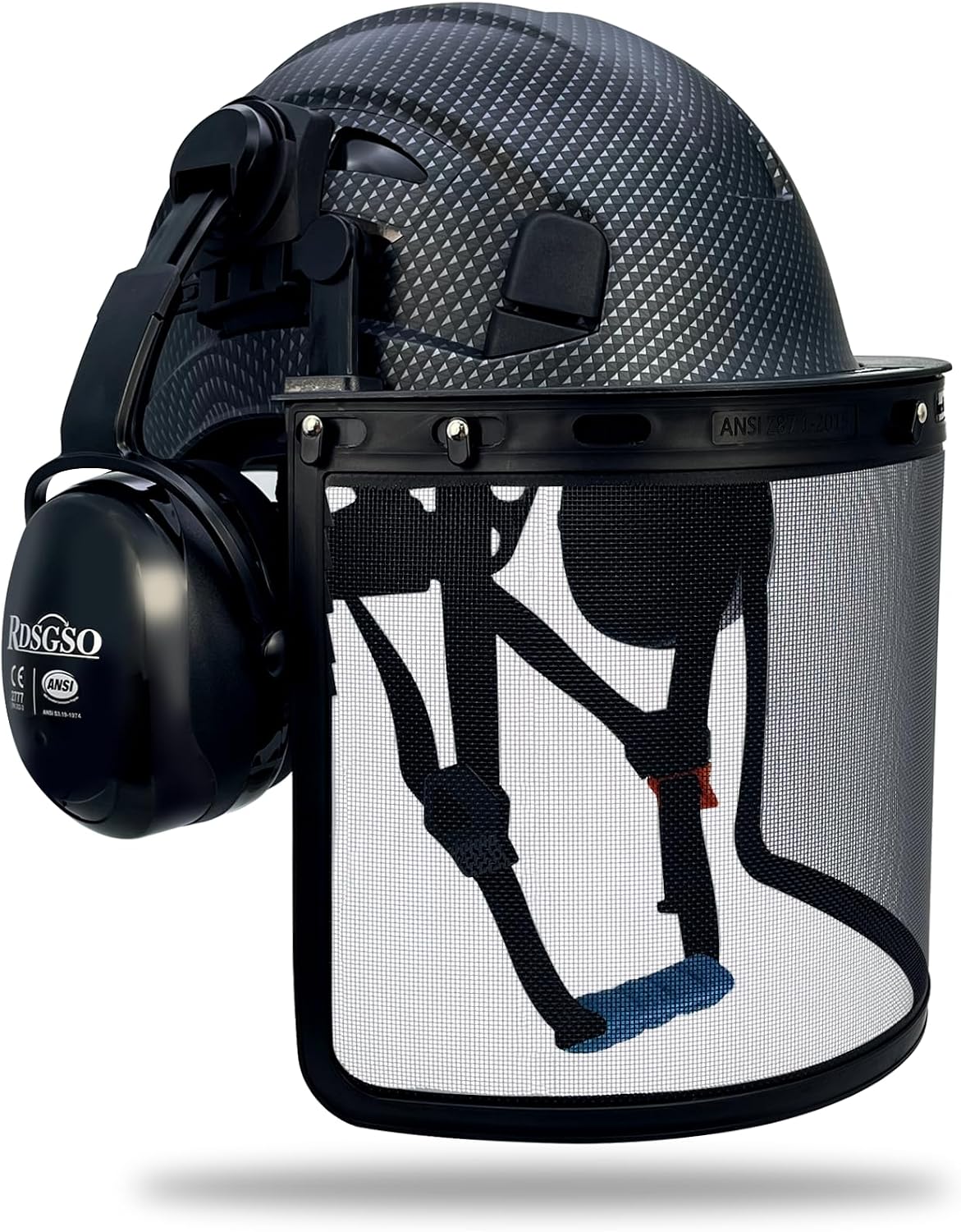 Chainsaw Safety Hard Hats with Mesh Face Shield and Ear Muffs Forestry Safety Helmet Outdoor Work Head Protection