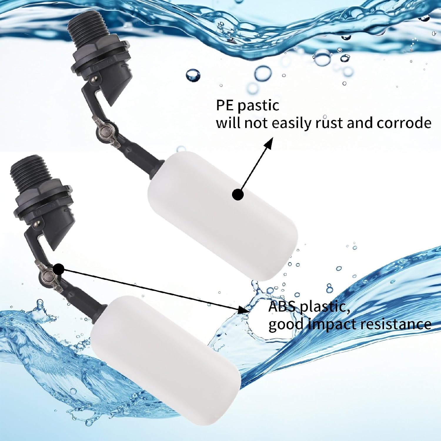 1/2 Inch Float Valves Automatic Water Filler for water trough | Standard 1/2 inch NPT Thread，Adjustable Float Valve
