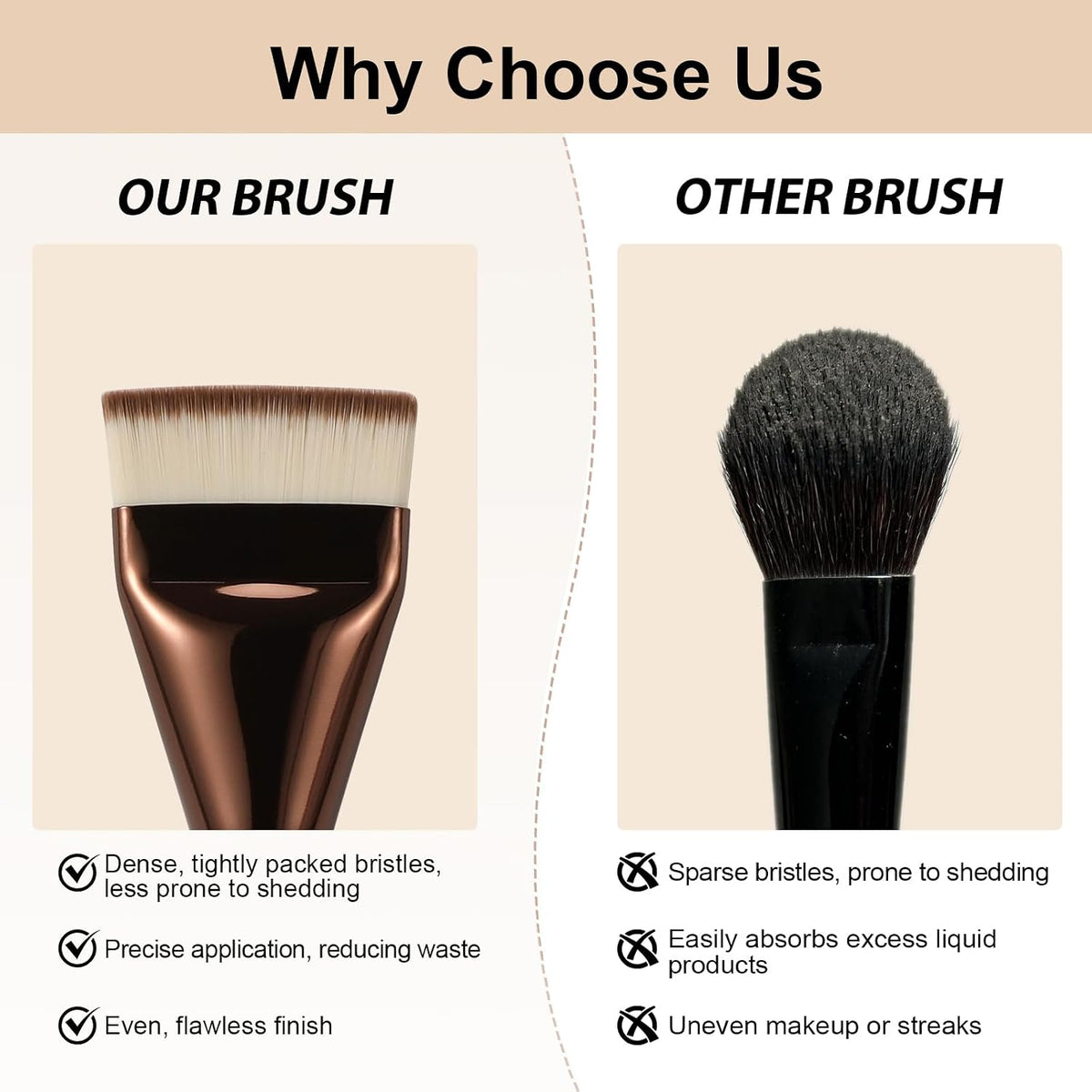 Flat Foundation Brush, Korean Spatula Foundation Brush with Dense Bristles, Professional Face Makeup Brush for Liquid