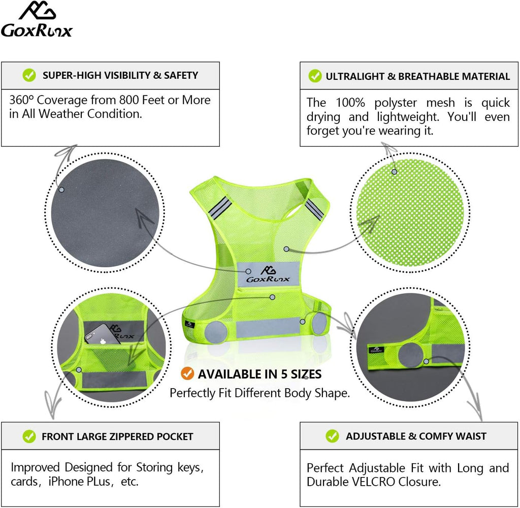 Reflective Vest Running Gear,Lightweight Reflective Safety Vests with Arm Bands