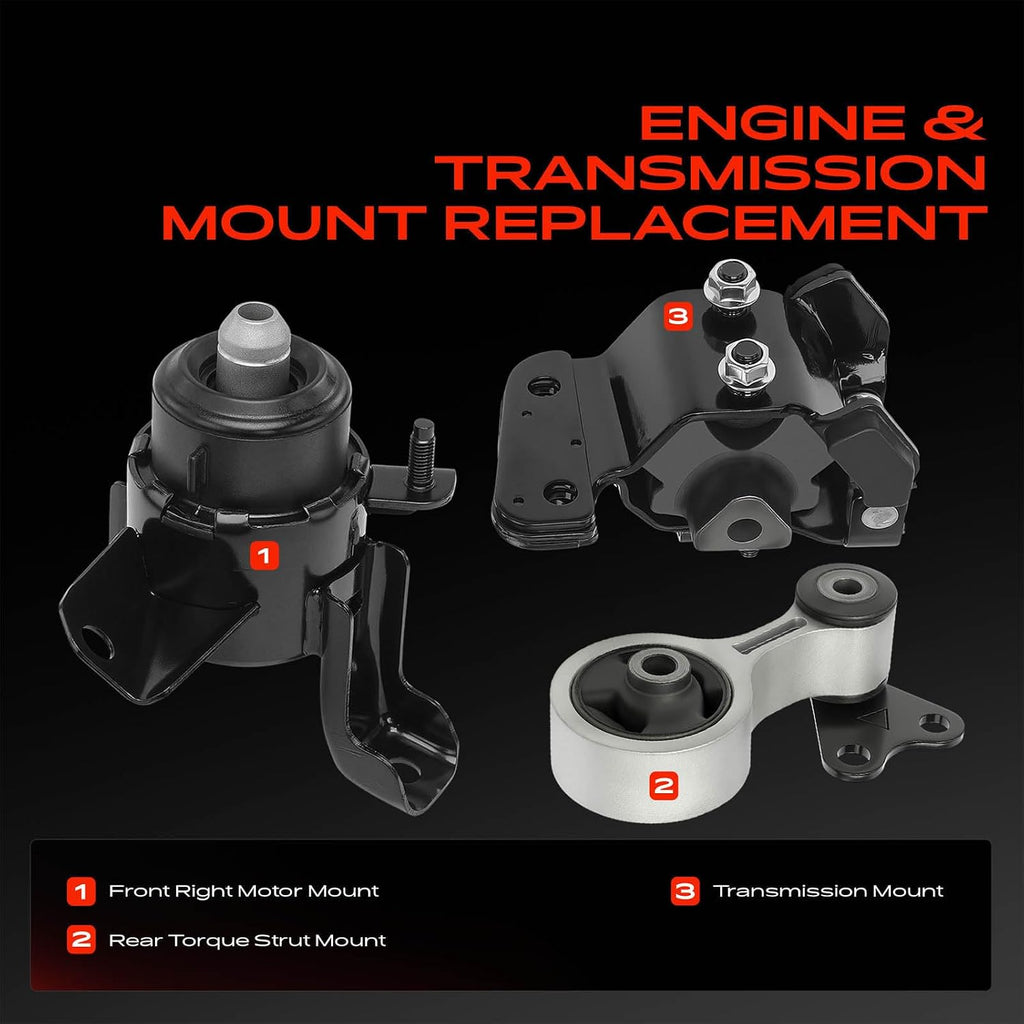 A-Premium Engine Motor and Transmission Mount Kit, with Torque Strut Mount