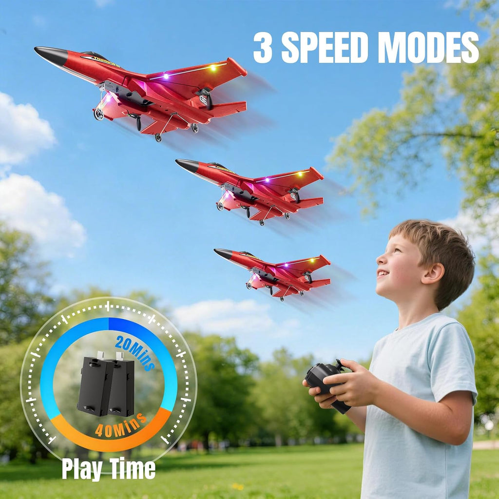 Foam RC Plane for Kids Adults Beginner, Remote Control Airplane RC Jet Helicopter Plane for Kids Adults, 2.4GHz