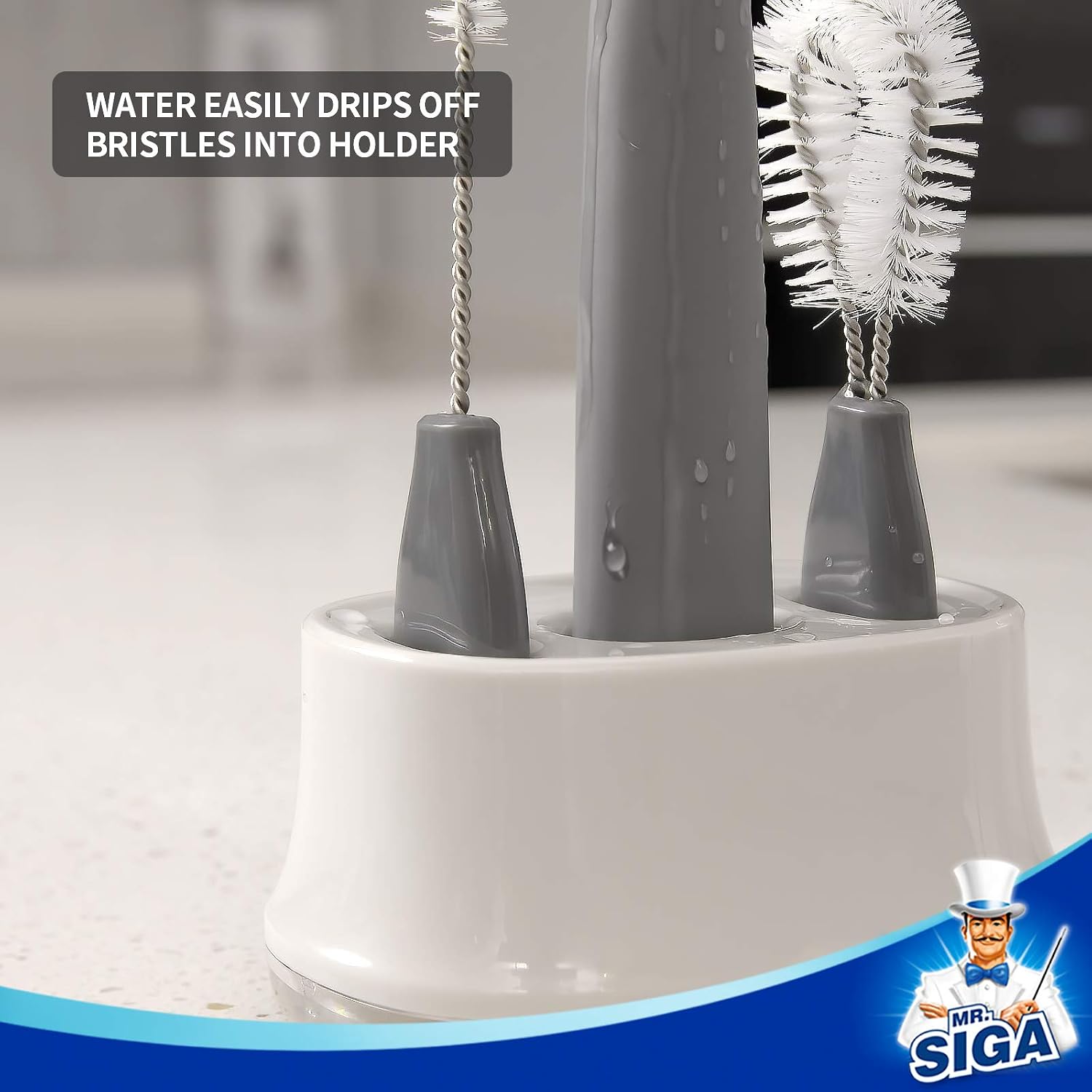 Water Bottle Brush Cleaning Set with Storage Holder | Bottle brush with stand, cleaning brushes for tumblers, baby