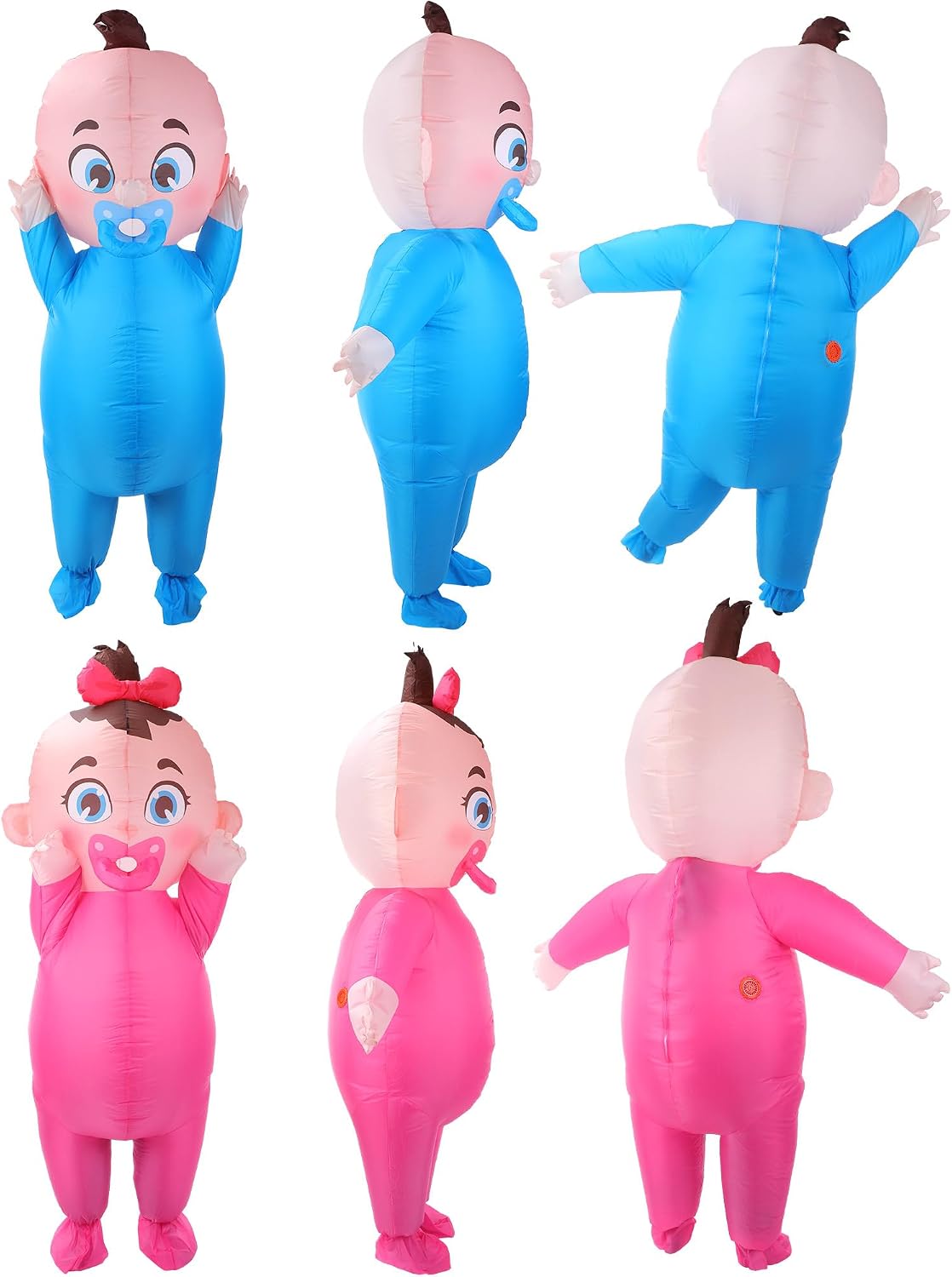 2 PCS Inflatable Baby Costume, Giant Gender Reveal Ideas | Boy & Girl, Adult Blow up Costume, Baby Shower Outfit