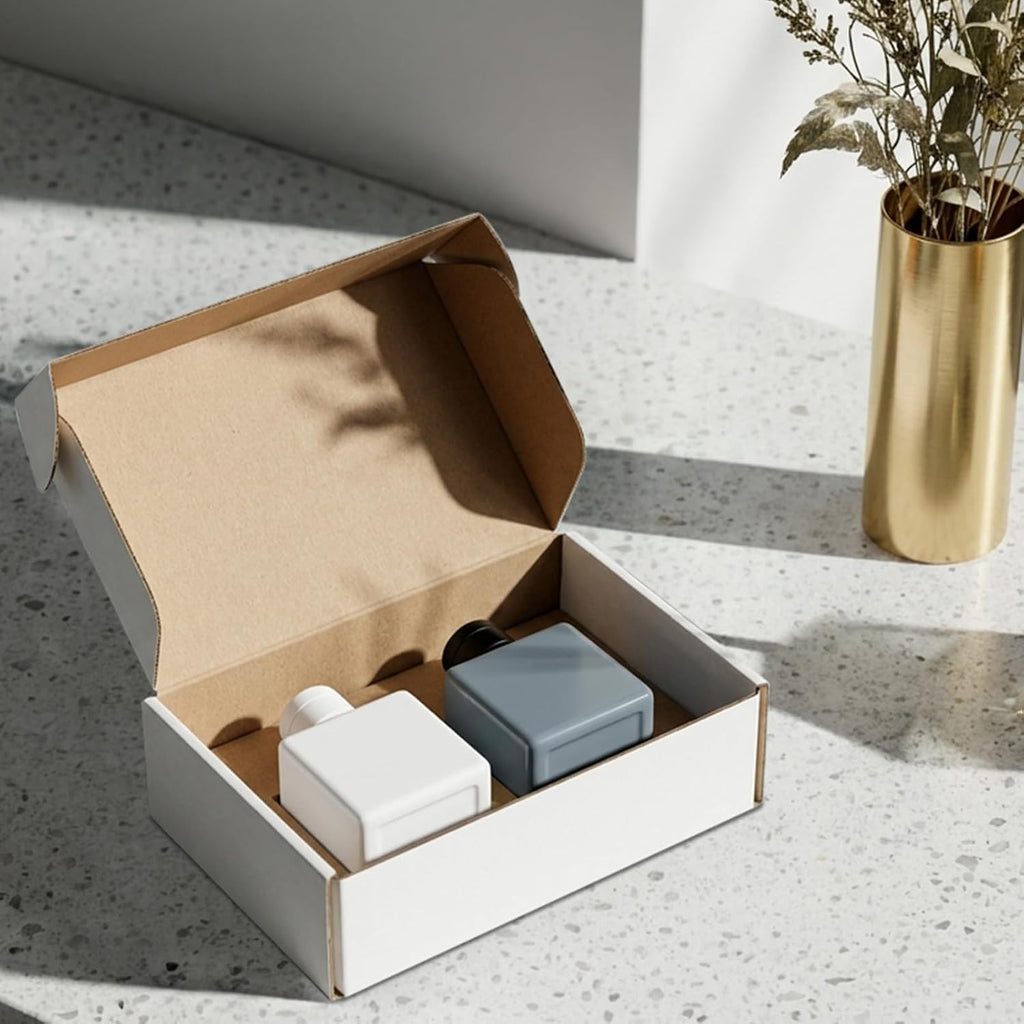 30 Pack 7x5x2 inch Small Shipping Boxes, White Mailing Boxes