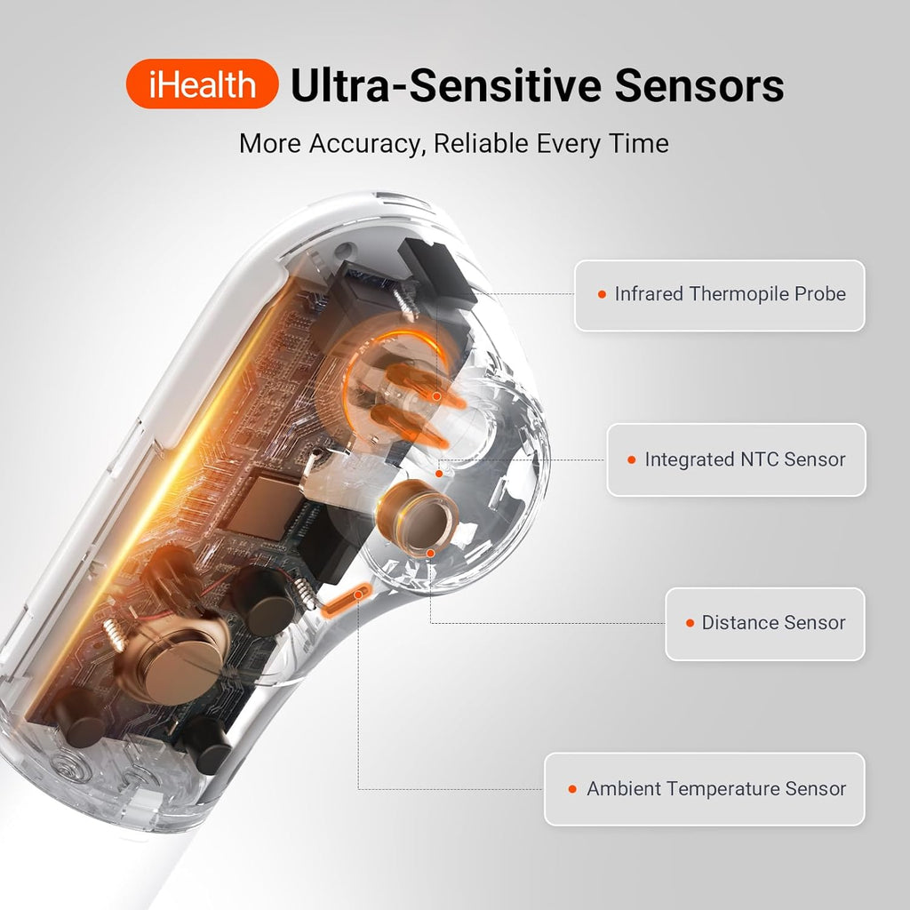 No-Touch Forehead Thermometer for Adults, Kids, Babies - 1s Fast Accurate, 3 Ultra-Sensitive Sensors, Quiet Vibration