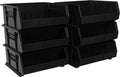 30250 AkroBins Plastic Storage Bins, 15"x16"x7", Black, 6-Pack | Space-Saving Stackable Bins for Garage, Pantry