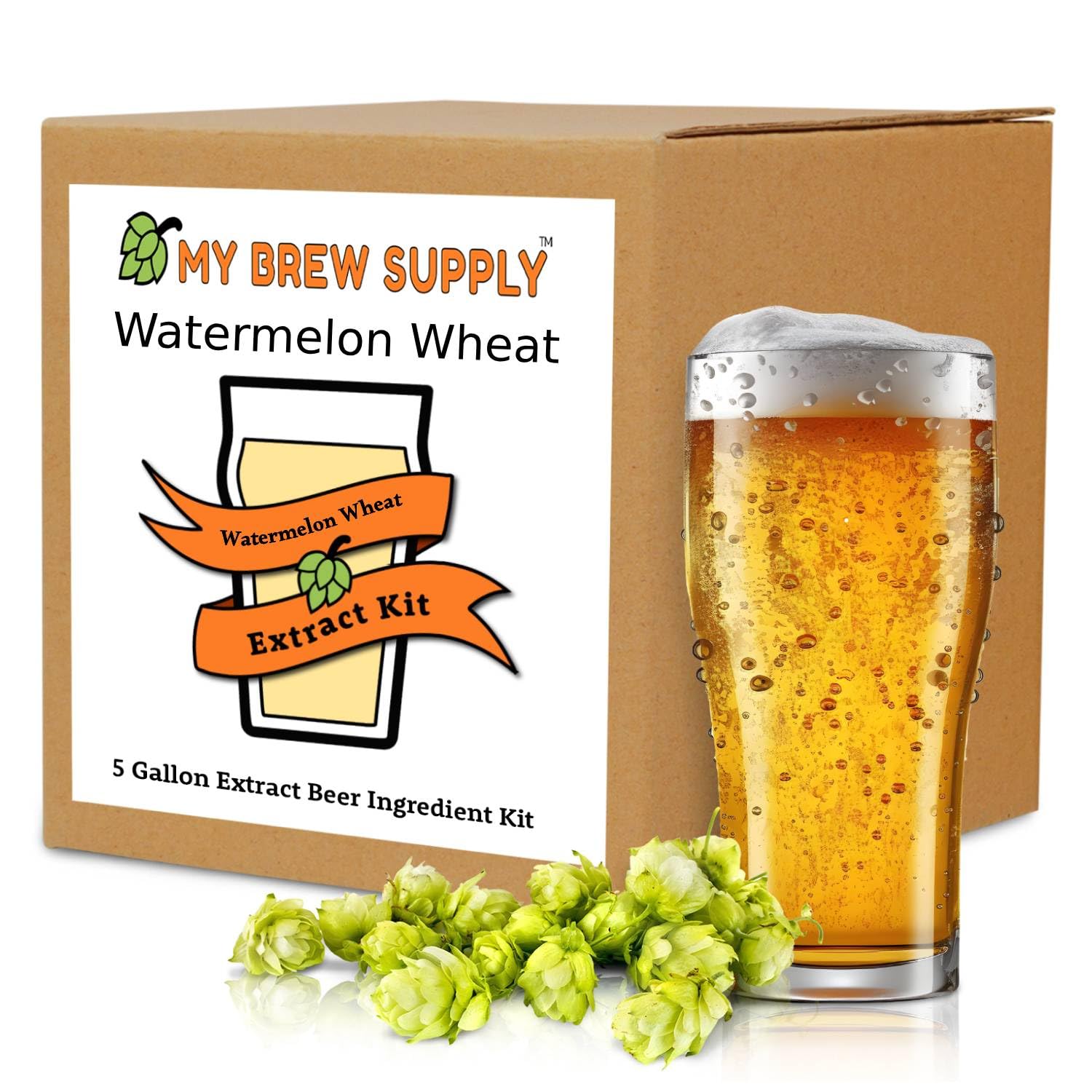 Watermelon Wheat Beer Extract Kit My Brew Supply | Bavarian Wheat Dry Malt Extract | Citra Pellet Hops |