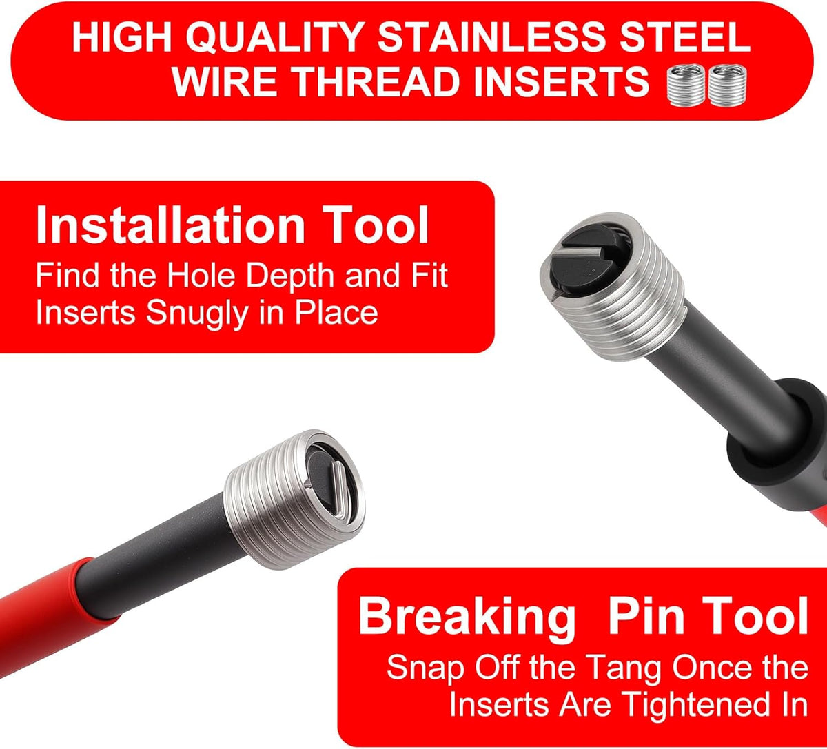Helicoil Metric Thread Repair Insert Kit，M12x1.5mm Rethreading