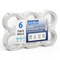 6 Rolls | 2.4 mil Clear | 65 Yards Each (390 Yards Total) | 2" Premium Packing Tape Heavy Duty Packaging Tape for
