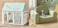 Kids Tent with Printed Mat，2-in-1 Foldable Kids Couch with Pockets