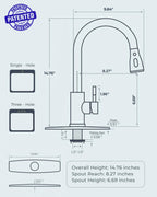 Kitchen Faucets Pull Down Sprayer, Stainless Steel, Brushed Nickel