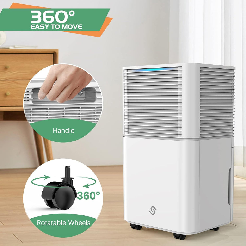 1500 Sq. Ft Dehumidifiers for Home and Basements,22 Pints Dehumidifiers for Large Room with Auto or Manual