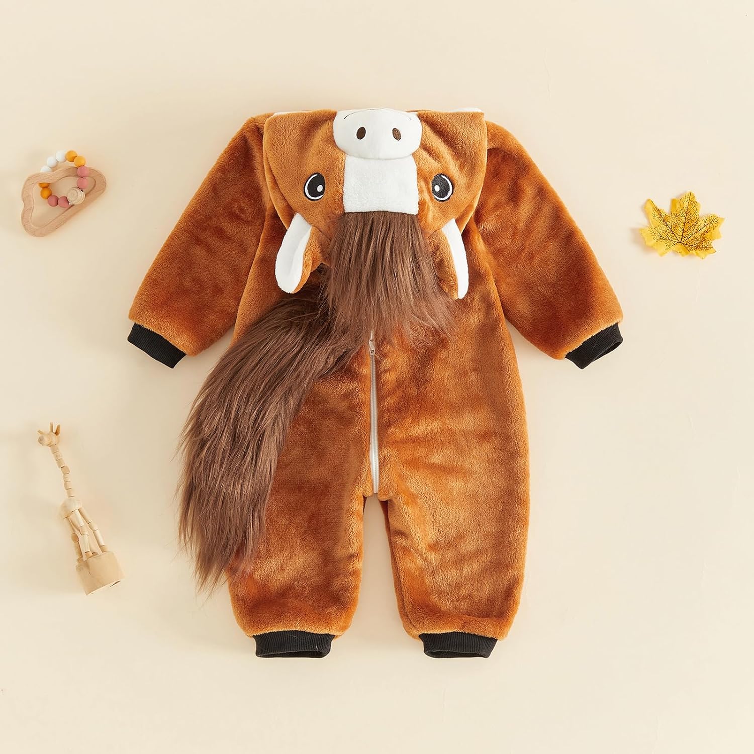 Toddler Baby Horse Costume Cute Halloween Animal Costumes | Warm Hooded Long Sleeve Jumpsuit Boys Girls Fall Winter