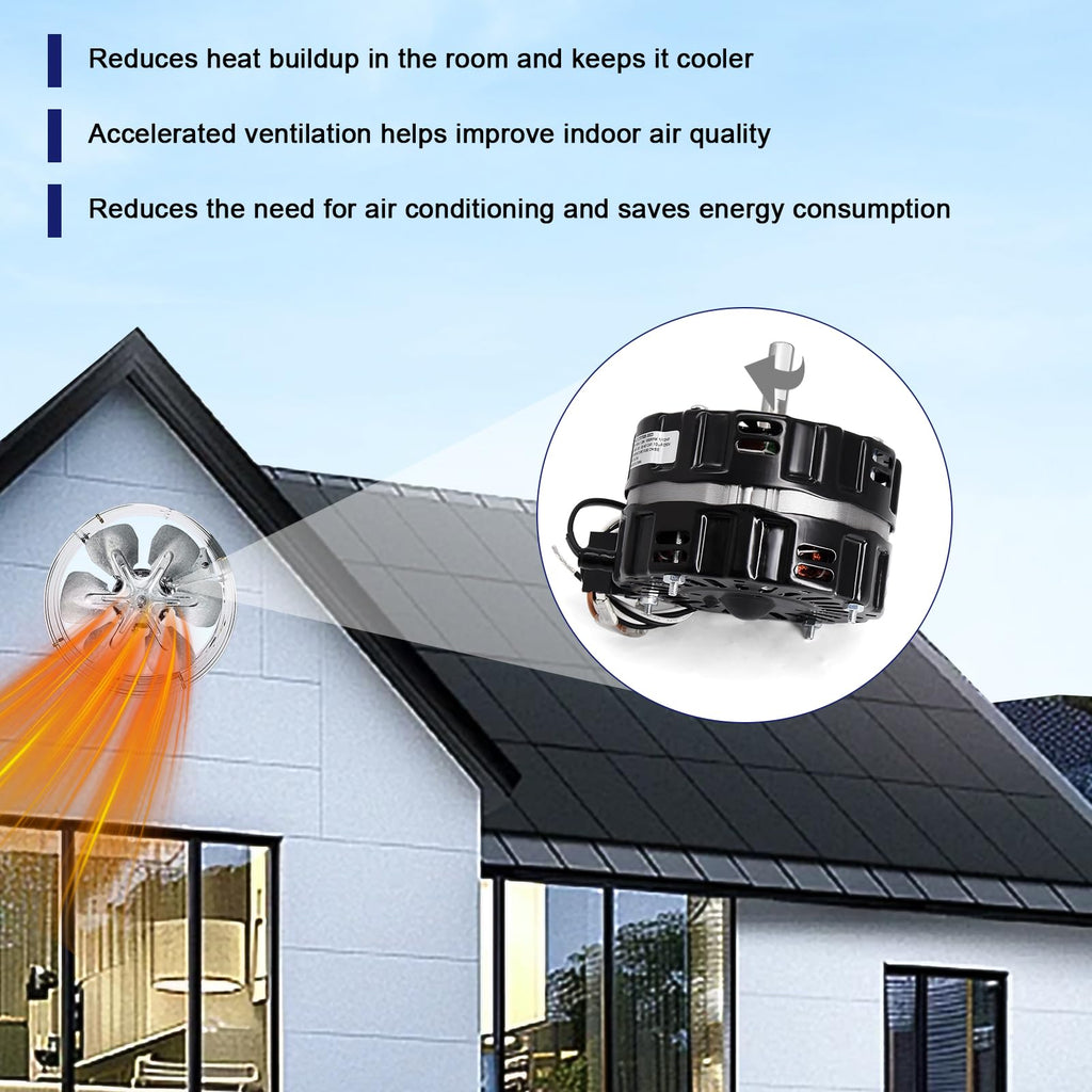 Hiorucet Attic Fan Motor Ventilator PVM105 Replacement Motor Compatible with for EGV5, ERV4, ERV5, PR-1, PR-2, PG1, and PG2 Series for Broan Nutone Attic Fans