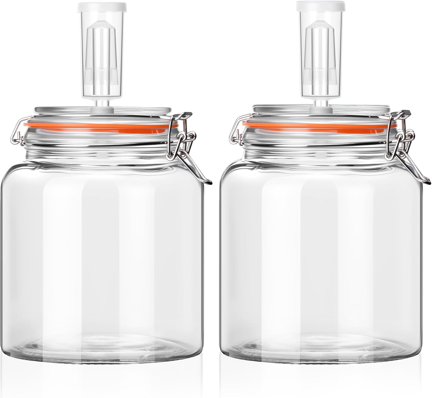0.6 Gallon Fermentation Jars with Airlocks, 2 Pack Glass Kit | 4.2 inch wide mouth, small batch size
