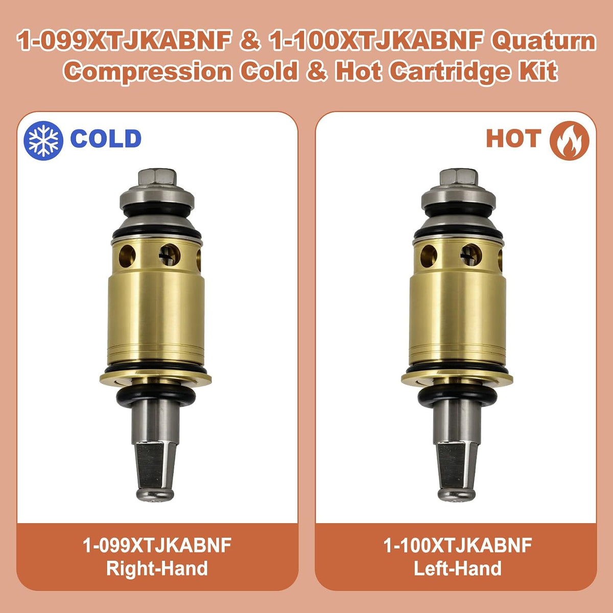 1-099XTJKABNF & 1-100XTJKABNF Quaturn Compression Cold & Hot Cartridge Kit