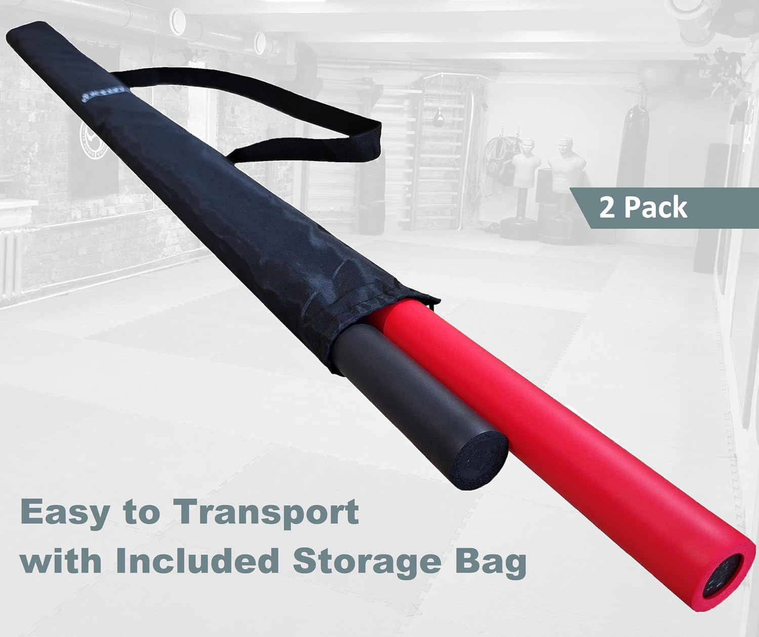 Foam Padded Practice Staff 4 Ft with Carry Bag, Bo Staff, Bo Staff for Martial Arts and Karate