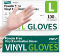 Vinyl Disposable Exam Gloves, Clear 4Mil Powder-Free Latex-Free Medical Food-Safe Cooking Cleaning Glove 100&1000 Ct