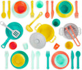 – Play Kitchen Accessories – Cookware, Dishes, Utensils – 33 Pieces Play Set for Kids – Pretend Play Toys – 3+ Years–