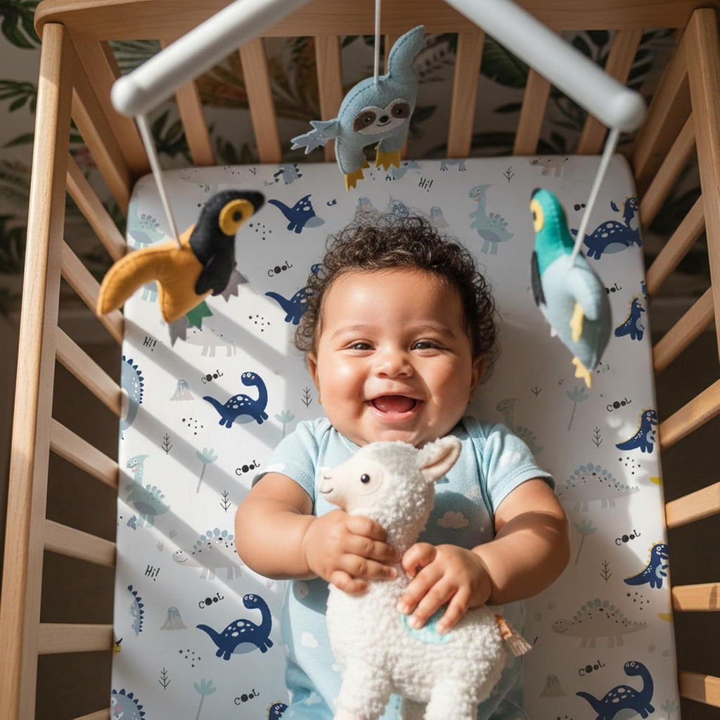Crib Sheets for Baby Boys 4 Pack, 28"x 52" Extra Soft Microfiber Crib Sheet Set for Standard Crib & Toddler Mattress