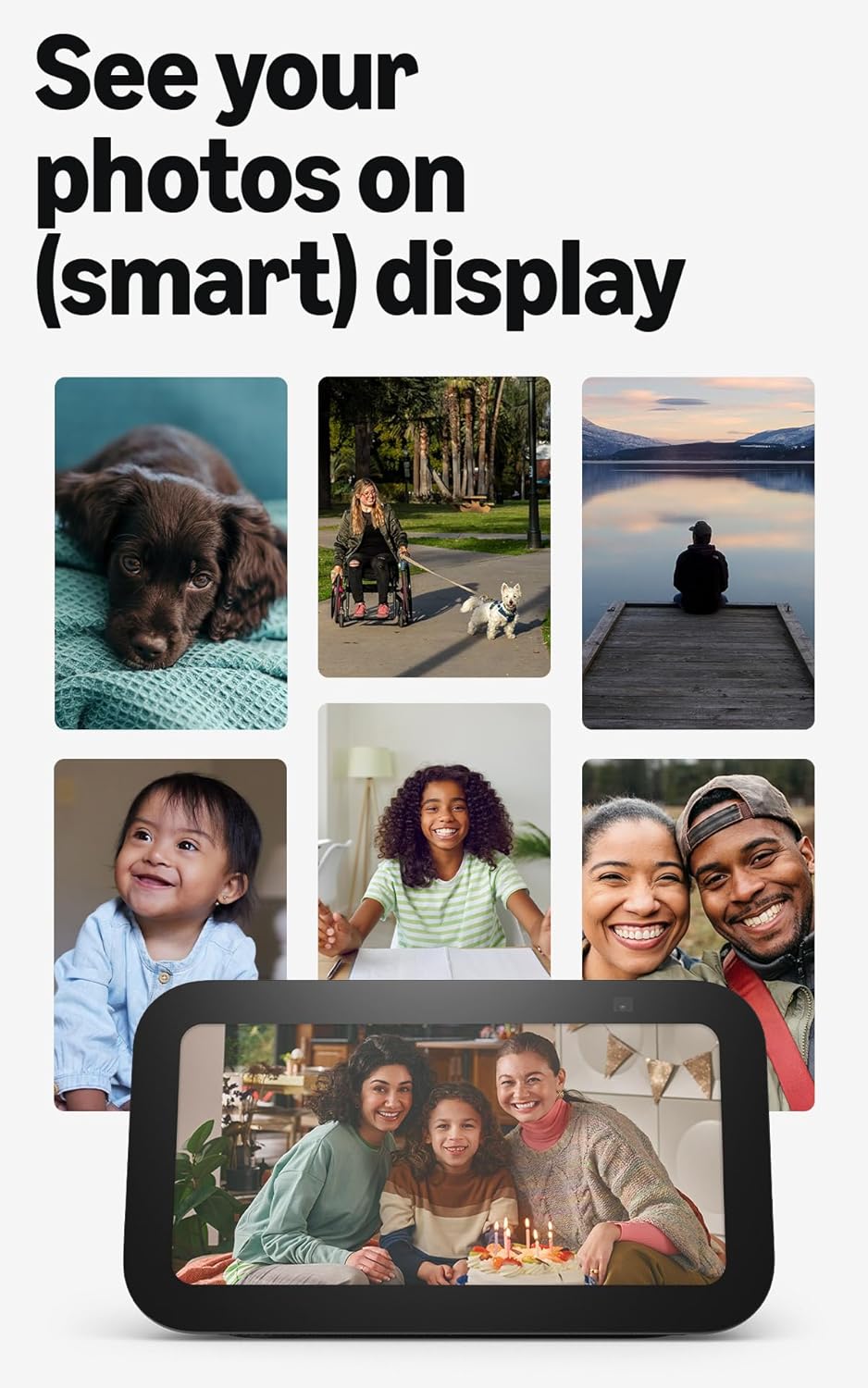 Like-New Amazon Echo Show 5 (newest model), Smart display, Designed for Alexa+, 2x the bass and clearer sound, Charcoal