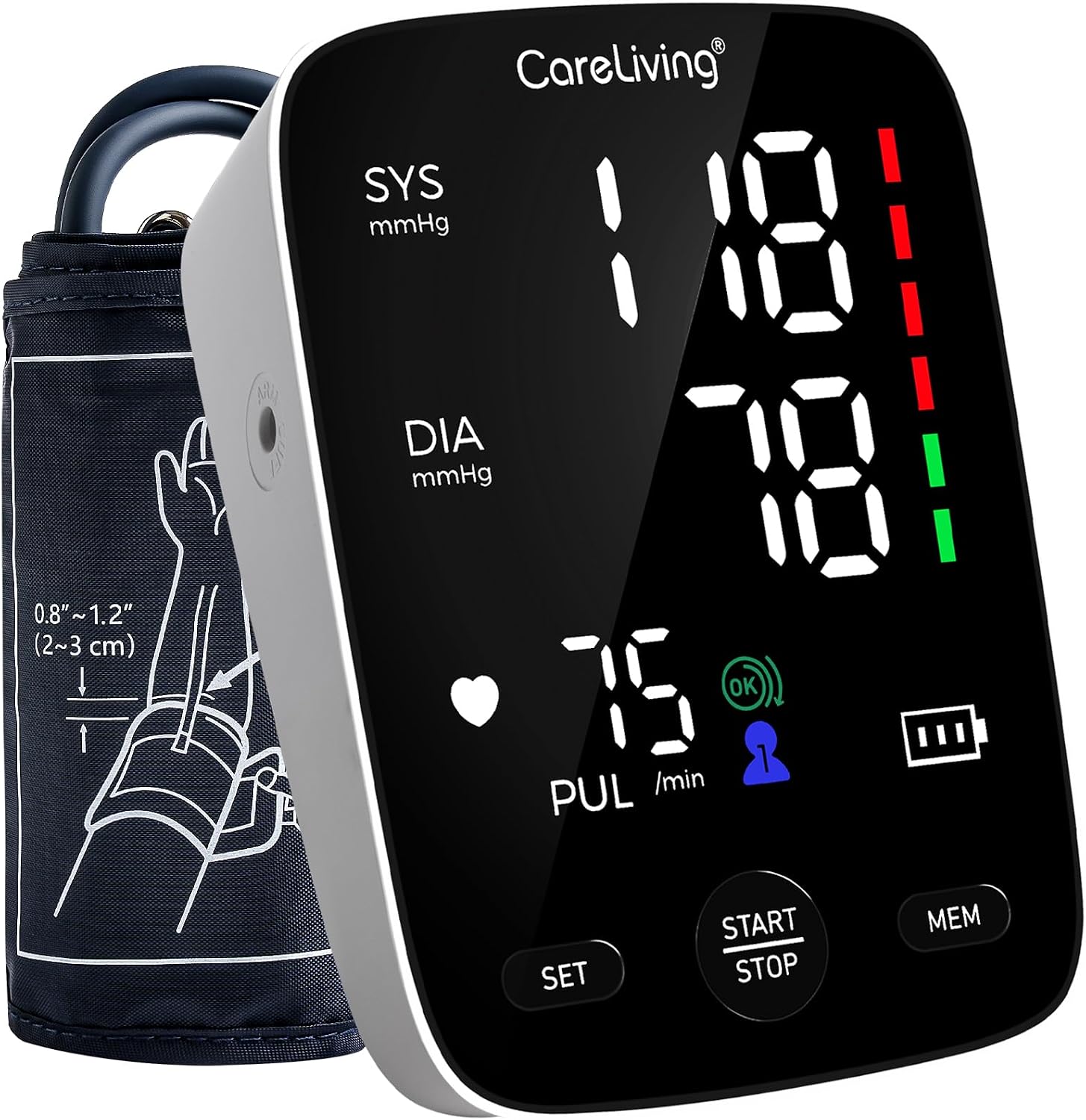 Blood Pressure Monitor, Upper Arm Blood Pressure Monitors for Home Use, 2x199 Readings Memory, Adjustable Arm Cuff
