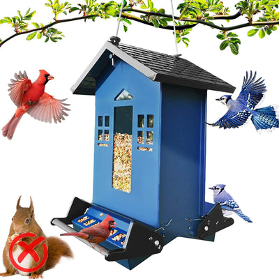 Squirrel Proof Bird Feeders for Outdoors, 6LB Metal Hanging Feeders, Large Wild Feeders for Cardinals, Chickadees