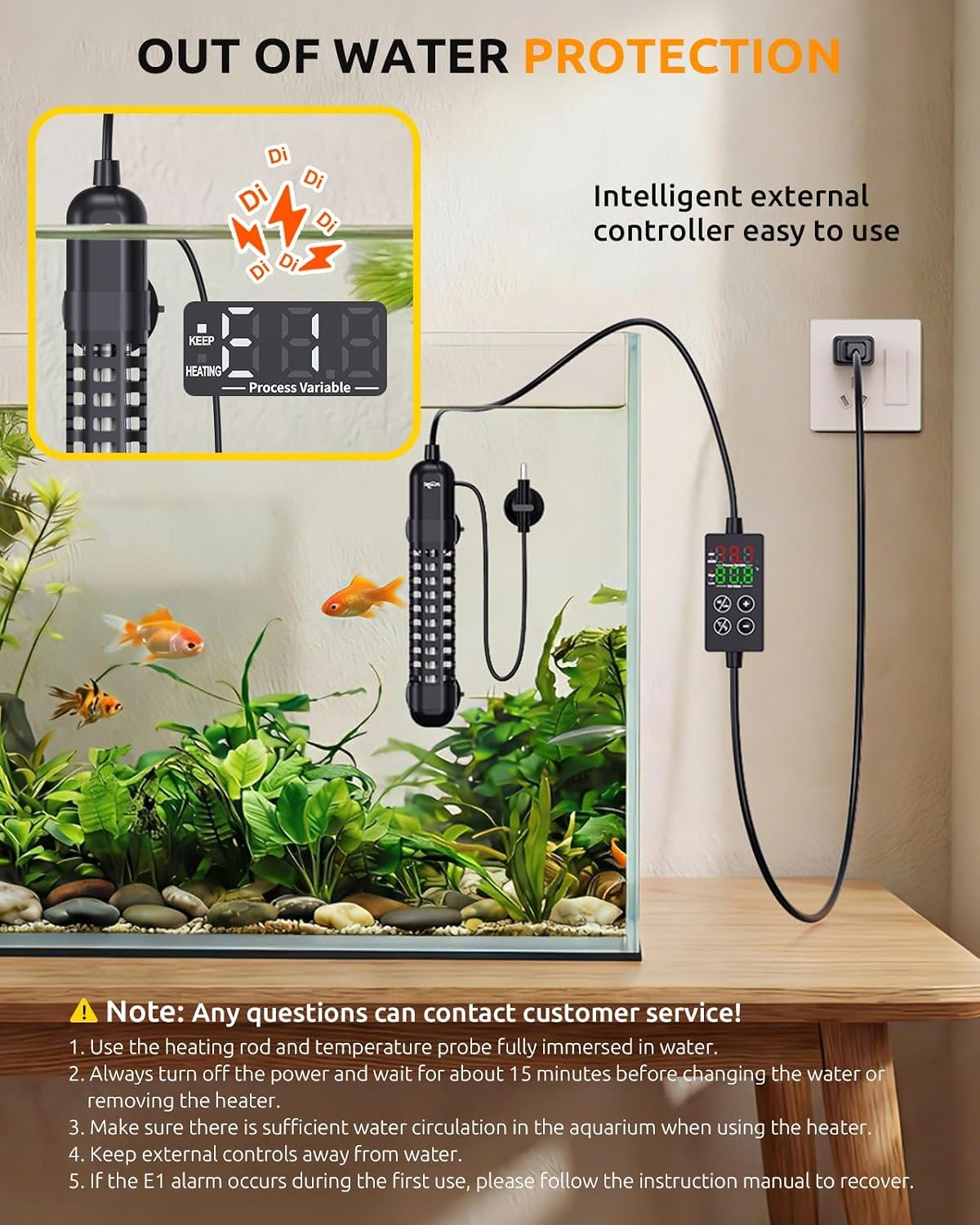 Small Aquarium Heater, 100W Fish Tank Heater for 10-20 Gallon, Submersible Turtle Heater with Digital Display