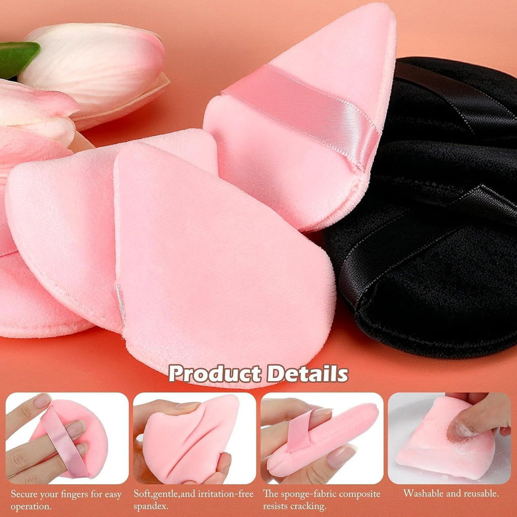 Triangle Powder Puff,Thick Makeup Sponge Powder Puff (48 PinkBlack)
