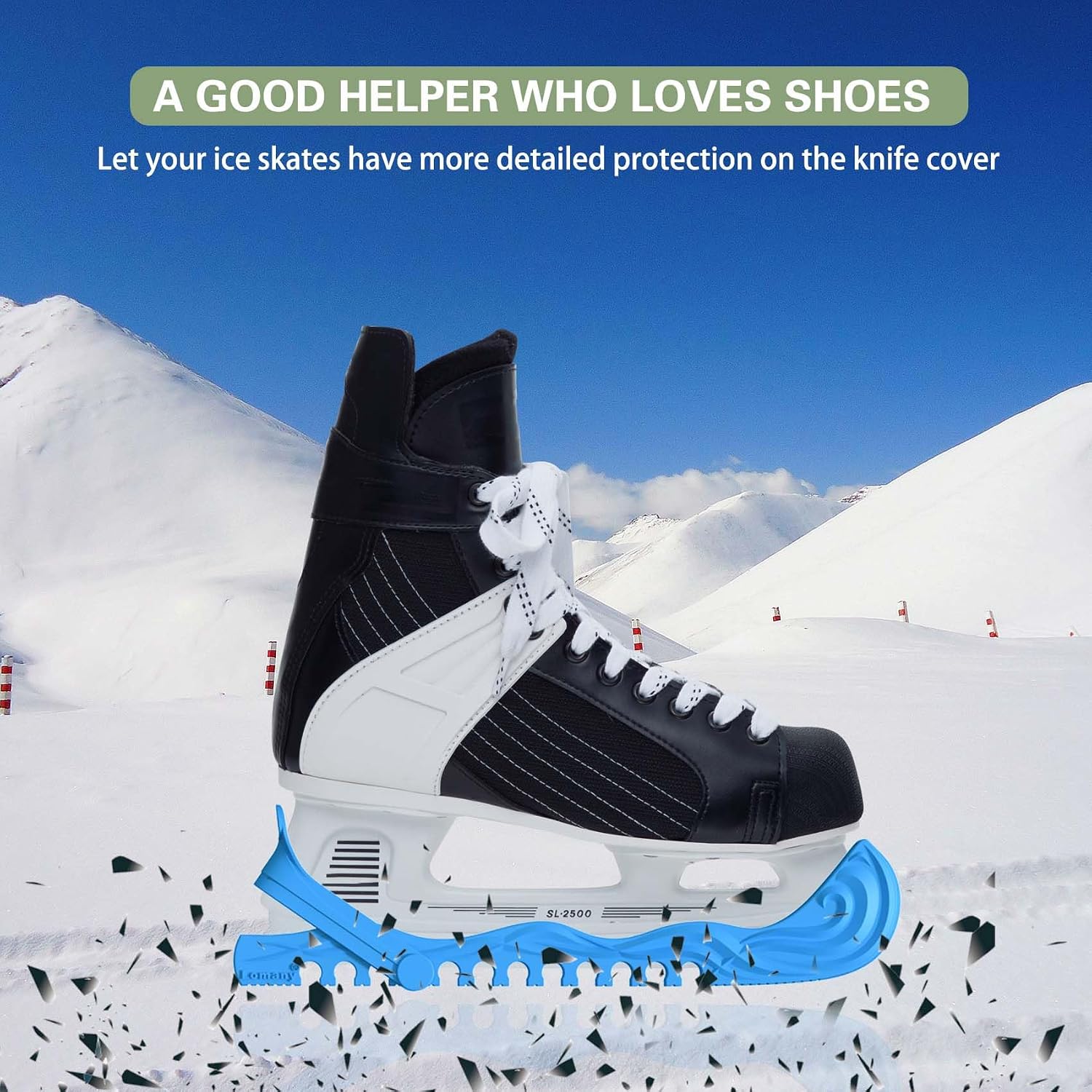 Ice Skate Guards Ice Skate Blade Covers Skate Blade Protector | 1 Pair of Adjustable Skate Guards for Hockey or