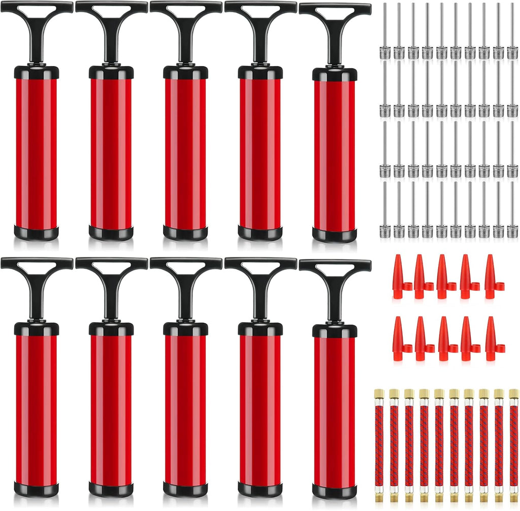10 Pcs Ball Pump for Sports Balls Pump with Needle and Extension Hose Bulk for Basketball Football Soccer Volleyball
