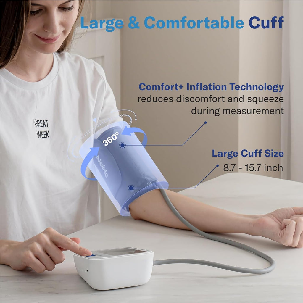 Blood Pressure Monitor for Home Use, Automatic Digital BP Machine with Large Cuff for Upper Arm, LCD Screen, 2x120